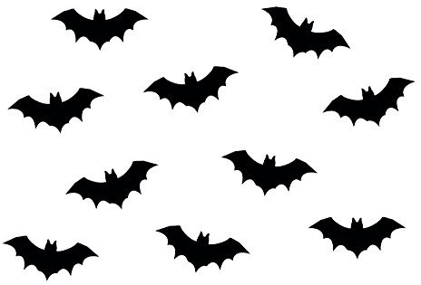 Miniblings 10x Bügelbilder Aufnäher 35mm GLATT Fledermaus Vampir Patch Bügelbild I Kinder Bügelflicken Patches zum Aufbügeln - Flexfolie - Applikation Nähen, Farbe:schwarz