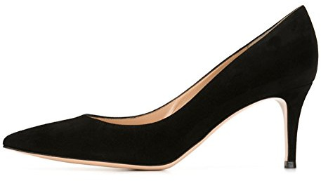 EDEFS - Escarpins Femme - Kitten-Heel Chaussures - Bout Pointu Fermé - Classique Bureau Soiree Shoes - Black - Taille 37