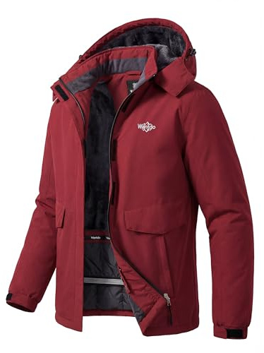 wantdo Women's Waterproof Ski Jacket Mountain Snowboard Coat Windproof Winter Jackets Red L