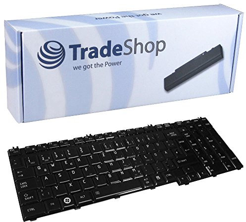 Trade-Shop Premium Laptop-Tastatur/Notebook Keyboard Ersatz Austausch Deutsch QWERTZ für Toshiba Qosmio F60 F501 F750 F755 G55 G501 X500 X505 L550 L550D L55D (Deutsches Tastaturlayout)