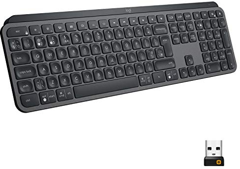 Logitech MX Keys Tastiera, Layout ‎Americano Qwerty, Grigio, Wireless Illuminata Avanzata