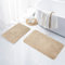 Homaxy Badezimmerteppich Set 2 teilig Badematte rutschfest Waschbar Weiche Hochflor Badteppich Flauschige Mikrofaser Badvorleger Set – 41 x 61 cm + 51 x 76 cm, Beige