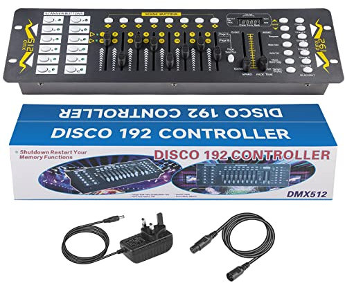 DMX Controllers Lighting, DJ Light Controller for Live House, DMX Controller 512 for Stage Light, 192CH DMX Lighting Controller for Family Party.