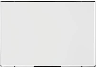 BoardsPlus Economy Pizarra Blanca Magnética, 105 x 75 cm, Superficie de Acero Lacado en Seco, Marco de Tech Alloy Negro