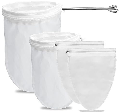 Sacchetti per latte di noci, 4 sacchetti filtranti, lavabili, riutilizzabili, sacchetti per latte di canapa naturale, filtro per latte di noci vegano, latte di mandorle (22 x 25 cm)
