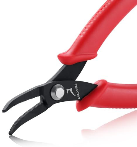 GOLD DEER Pinze a becchi piegati Pinze a becco lungo piegato Pinze a becchi lunghi Mini pinze a becco curvo Pinze di precisione Strumento per la creazione di gioielli Strumento funzionale Micro