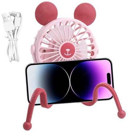 Humkopnl Ventilador portátil para cochecito, diseño de pulpo, trípode flexible con clip, ventilador silencioso portátil para carrito eléctrico, ventilador silencioso para camping, ventilador de