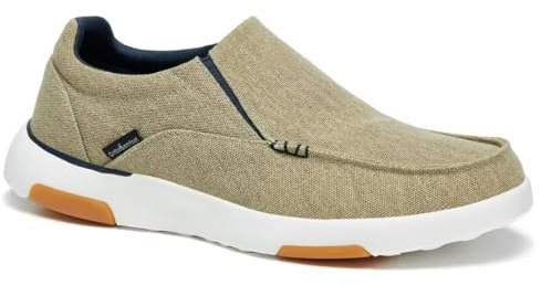 OrthoComfoot Zapatos de médico con Suela de Goma, cómodos, Informales, fáciles de Poner y Quitar, con Rebote, con Cordones elásticos y Arco Alto, para Exteriores e Interiores, Color Caqui, Talla 8