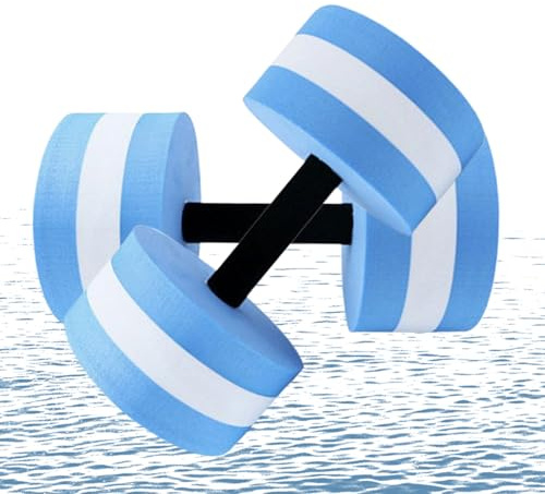 Mancuernas de agua, pesas de agua, mancuernas de fitness para piscina, juego de entrenamiento de espuma de alta densidad, equipo de ejercicio acuático para hombres y mujeres, ejercicio de piscina