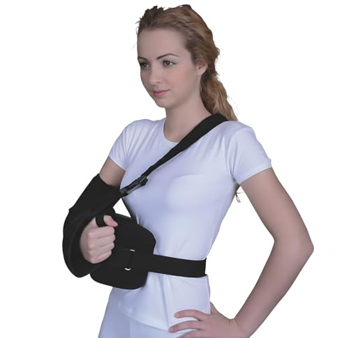 Ausilium Cuscino per Abduzione Spalla Ambidestro - Supporto Reggibraccio Post-Operatorio per Riabilitazione Cuffia dei Rotatori e Braccio - Fascia Regolabile, Taglia Unica, Nero