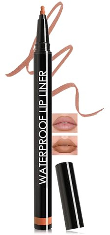Matte Lipliner Wasserfest, Langanhaltender Wischfester Lip Mark Pencil, Hochpigmentierter Flüssiger Lippenstift, Smooth Moisturizing Lippenkonturenstifte Lipgloss, Natürlicher Tattoo-Effekt-06# Nude