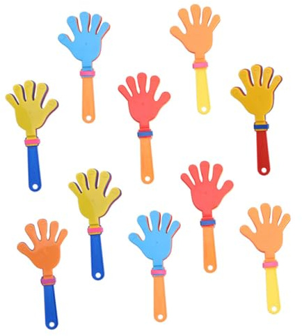 FUNOMOCYA Aplaudidores de Mano Grandes 28 Cm Plástico Juego de 10 Piezas Accesorios para Fiestas y Eventos Deportivos Juguete para Animación Ruidosa Color Aleatorio