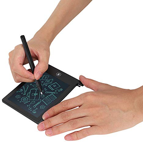 Yinhing Tablette d'écriture LCD Ultra Fine de 4,5 Pouces, Multifonction, Tableau d'écriture et de Dessin pour Enfants, pour l'éducation et Les Activités () (Black)