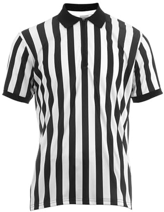 qokeeu domare skjorta herr, med krage domare kostym – ventilerande domare cosplay skjorta för baseball, fotboll, brottning, cheerleading, halloween, män och kvinnor