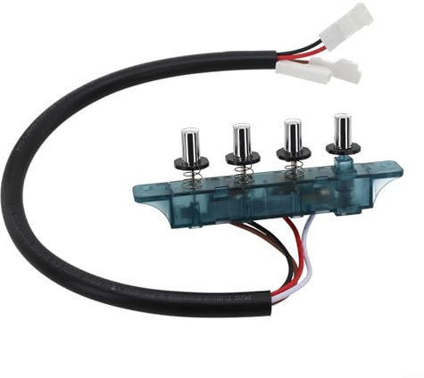Interruptor de campana extractora para tableros de control de 4/5 botones, repuesto compacto de botón pulsador de campana de cocina, hecho de material de polipropileno (4 botones)