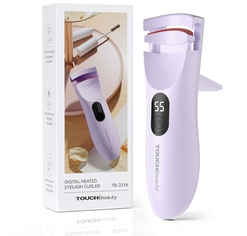 TOUCHBeauty Heated Eyelash Curler with LED Display,Rechargeable Electric Eyelash Curler,3 Temperature Modes, Color Changing Silicone Pad, 10s Quick Heat and Long-Lasting AG-2316APP