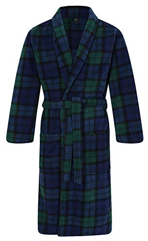 John Christian Robe de Chambre en Polaire, Tartan écossais (XXL)