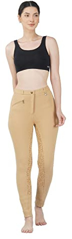 Avon Equine Pantaloni da donna in cotone/lycra, morbidi ed elasticizzati, Jodhpurs JODS con tasca con zip, patch sulle ginocchia, pantaloni equestri a seduta completa, Jodhpurs a 4 vie, pantaloni da