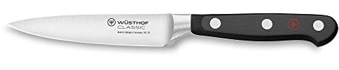Wüsthof Classic 4 Inch Paring Knife, Black, Silver