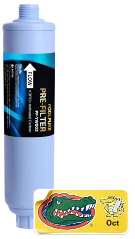 POOLPURE Trädgårdsslangände förfilter för pool, badtunna, spa, minskar klor, tungmetaller, lukt, passar alla standard 1,9 cm trädgårdsslanggänga, upp till 30 283,3 liter, 1 pack