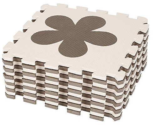 YJIIJY 12-teiliges Puzzle-Teppich für Kinder, aus EVA-Schaumstoff, mit 5 Cartoon-Mustern für Kinder und Babys, 32,5 x 32,5 x 1 cm