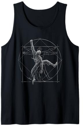 Escalador Hombre de Vitruvio Escalador Boulderer Camiseta sin Mangas