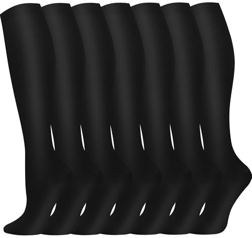 Pnosnesy kompressionsstrümpfe,Kompressionssocken (2/7 Paar) für Damen und Herren 15-20 mmHg Stützstrümpfe ist am besten für Leichtathletik, Laufen, Flugreisen