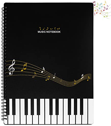 INHEMING Notenordner Notenmappe Musikordner für Notenblätter A4 beim Spielen, Schwarze Chormappe, Musik Notenständer Noten Präsentationsmappe für Klavier Gitarre Violine,30 Seiten