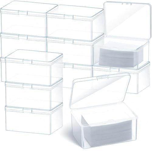 Vicenpal Playing Card Boxes Snaps Closed Clear Plastic Cases Poker Gaming Playing Cards Trading Card Storage Boxes Compatible with MTG TCG 100 Game Cases 4.3 x 2.95 x 2.2 Inches(12 Pcs)