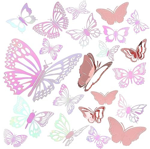 Amaxiu 3D Butterflies Wall Decor, 48 Pcs Butterfly Wall Stickers 3 Style and Size Butterfly Decorations Removable Butterflies Wall Decals for Wedding Birthday Party Classroom