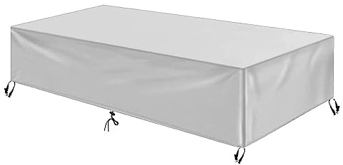 Flyace Funda Mesa Jardin Impermeable 115x115x70cm Rectangular Cubre Mueble Jardin Funda Impermeable 600D Oxford Anti-UV Resitente al Polvo para Muebles de Exterior sillas mesas