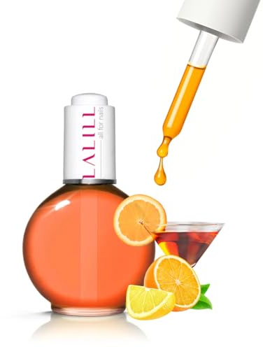 LALILL Aceite de Cuticulas y Uñas 75 ml - Vegano Cuidado con Aceite de Almendras Dulces y Melocotón - Tratamiento Reparador y Fortalecedor Con Pipeta - Aroma Naranja - Uso Profesional y Doméstico