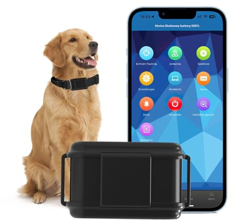 Winnes 4G Collare GPS per Cane Cani 3000mAh Localizzatore GPS Tracker Monitoraggio in Tempo Reale App/Piattaforma Gratuita con Statistica Dati IP67 Tracker Impermeabile Allarme Luce/Suono
