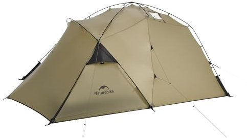 Naturehike Tente tunnel étanche 1 et 2 personnes avec auvent - Tente familiale pour camping, conduite et activités en plein air
