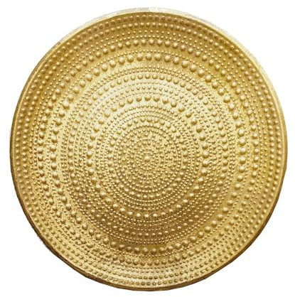 Decpero Teller - Holzteller I Ø 40 cm I Gold genoppt I Dekoteller