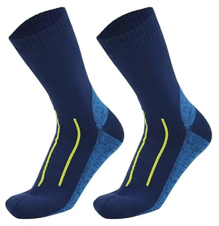 VellnaMiee Calzini unisex impermeabili da trekking per uomo e donna, traspiranti, per attività all'aria aperta, per ciclismo, escursionismo, nero e blu navy, 40-42