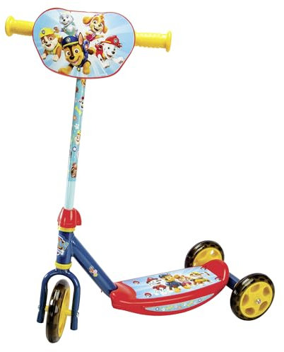 Smoby – Paw Patrol 3-Rad-Scooter – Kinderroller mit höhenverstellbarem Lenker & rutschfestem Trittbrett mit Motiv bis 20 kg, für Kinder ab 3 Jahren