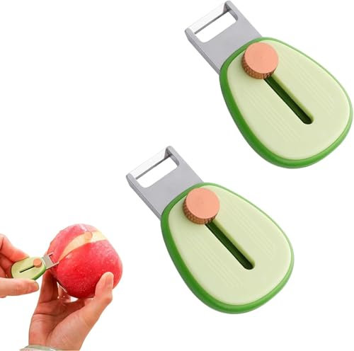 Portable Mini Fruit Peeler Retractable Peeler Compact Travel Friendly Peeling Tool with Stainless Steel Blade Office Kitchen Gadget for Effortless Peeling for Camping Picnics Outdoor Activities (2pcs)