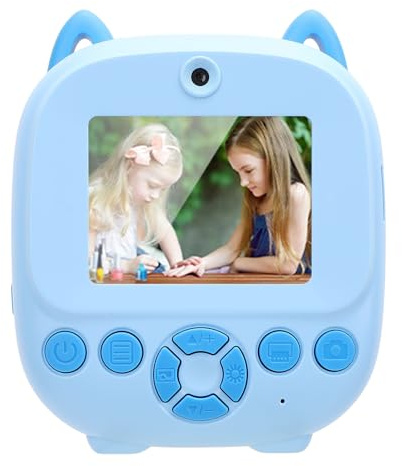 Barnkamera Instant Print, 2,4 Tum Skärm 48MP Instant Camera, 1080p HD Utskrivbar Kamera, för 3 Till 12 år Gamla Barn, Termisk Tryckning Dual HD -Kamera Kraftfull Batteritid (Blå)