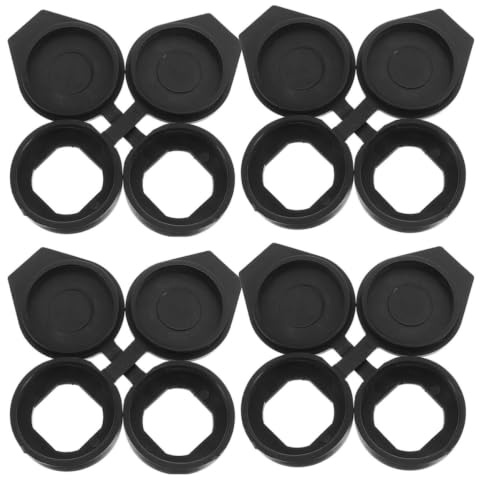 GATHINESS 8 Tapas de Abs Negro Impermeables para Cerradura de Puerta Protección contra Suciedad para Armario de Distribución y Cuadro Eléctrico Exterior