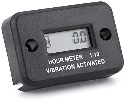 EBTOOLS Digital vibration timräknare gauge trådlös LCD digital display vattentät för vibrerande maskin motorcykel ATV båt marin 5-siffrig display (svart)