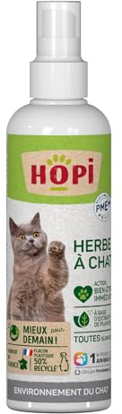 HOPI Spray erba gatto 200 ml - Estratti vegetali - Stimola il benessere a casa o in un nuovo luogo - Facile da trasportare - Adatto a tutti i tipi di supporti - Made in France