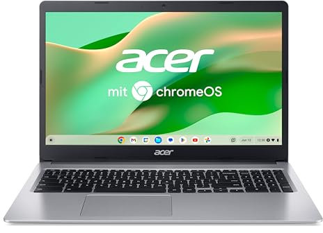 Acer Chromebook 315 (CB315-3H-C0AY) -Laptop | 15,6-Zoll-FHD-Bildschirm | Intel Celeron N4120 | 4 GB RAM | 128 GB eMMC | Intel UHD Graphics 600 | Google ChromeOS | Silber | QWERTZ-Layout