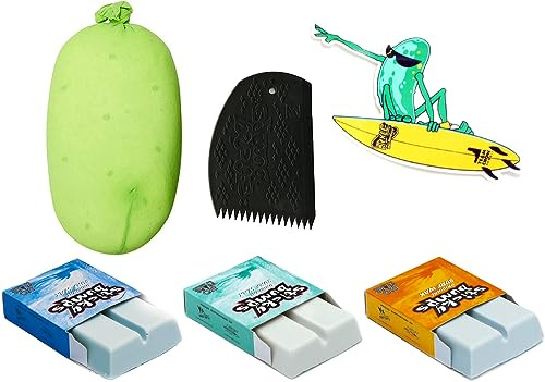 Kata Skateboarding Pickle Wax Remover & Sticky Bumps Wax Combo - Base Coat, Cool Cold, Warm Tropical Wax