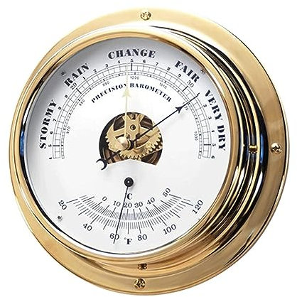 OUSIKA Barómetro, estación meteorológica Tradicional Barómetro Termómetro Higrómetro Reloj Romano y barómetro con higrómetro y termómetro incorporados Barómetro