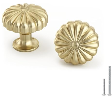 goldenwarm 10 Pack Gold Cabinet Knobs Dresser Knob for Drawer Hardware Handles and Luxury Pulls for Cabinets Zinc Alloy