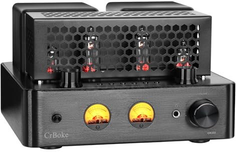 CrBoke Tube Amplifier, Stereo Vacuum Tube Class A/B Amplifier,Integrated Amplifier with Bluetooth 5.0,Subwoofer Output, Headphone Output, Record Player Phono Preamp and USB DAC