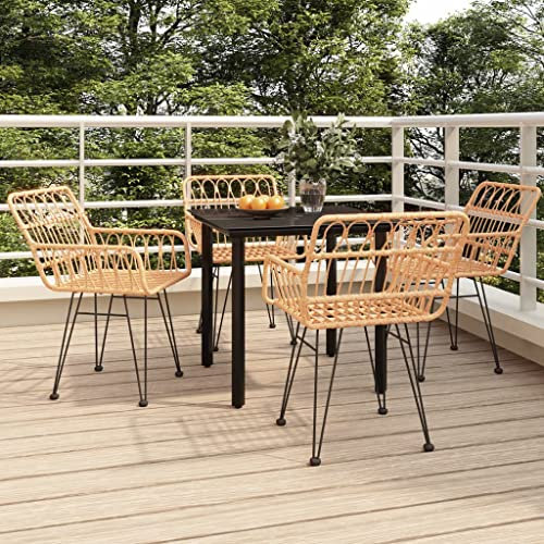 LXYZWRW Gartenmöbel-Set, 5-teilig, Polyrattan, Gartenmöbel-Set