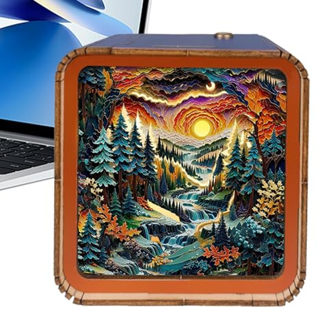 Nightlight puzzle de madera, luz nocturna 3D rompecabezas de madera inalámbrica, luz nocturna rompecabezas, luz nocturna 3D de madera, juguete rompecabezas, lámpara artística, decoración de Navidad