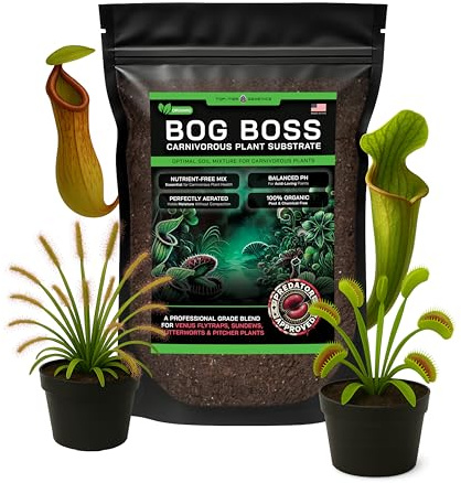 BOG BOSS - Premium Carnivorous Plant Soil Blend | Ideal for Venus Flytraps, Sundews, Nepenthes Pitcher Plants & Butterworts (4 QTS)